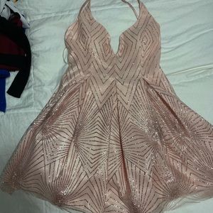Pink and silver party dress